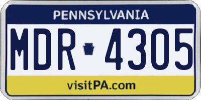 PA license plate MDR4305