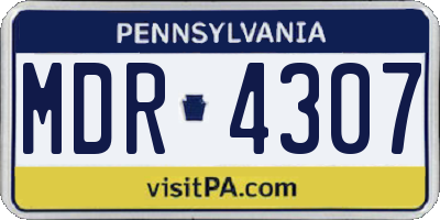 PA license plate MDR4307