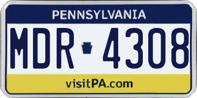 PA license plate MDR4308