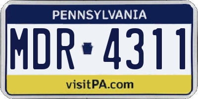 PA license plate MDR4311