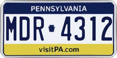 PA license plate MDR4312