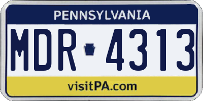 PA license plate MDR4313