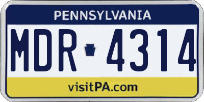 PA license plate MDR4314