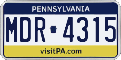 PA license plate MDR4315