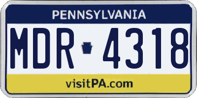 PA license plate MDR4318