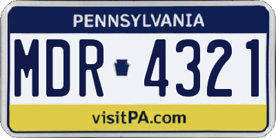 PA license plate MDR4321