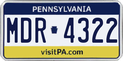 PA license plate MDR4322
