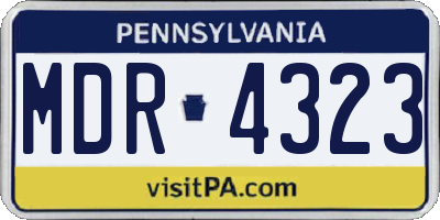 PA license plate MDR4323