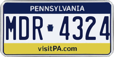 PA license plate MDR4324