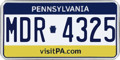 PA license plate MDR4325