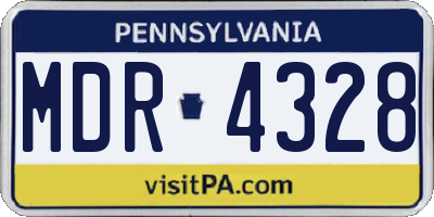 PA license plate MDR4328