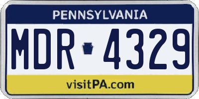 PA license plate MDR4329