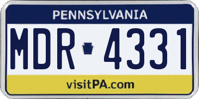 PA license plate MDR4331