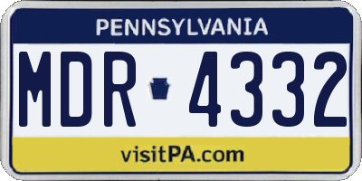 PA license plate MDR4332