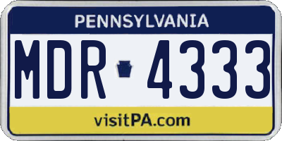 PA license plate MDR4333