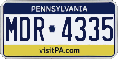 PA license plate MDR4335