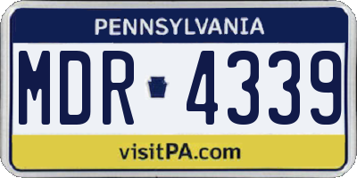 PA license plate MDR4339