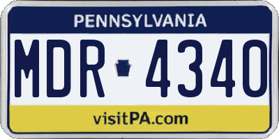 PA license plate MDR4340