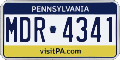 PA license plate MDR4341