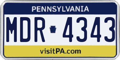 PA license plate MDR4343