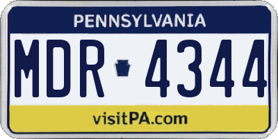 PA license plate MDR4344