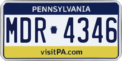 PA license plate MDR4346