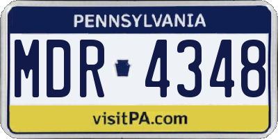PA license plate MDR4348