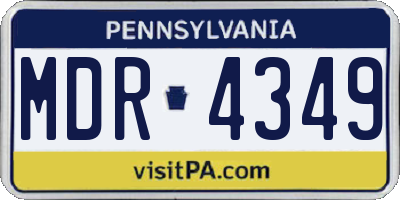 PA license plate MDR4349