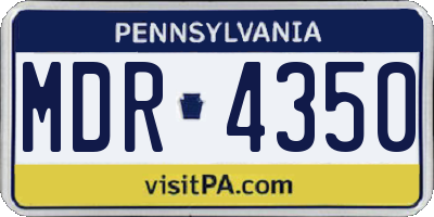 PA license plate MDR4350