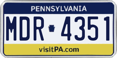 PA license plate MDR4351