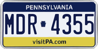 PA license plate MDR4355