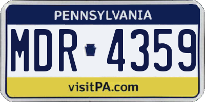 PA license plate MDR4359