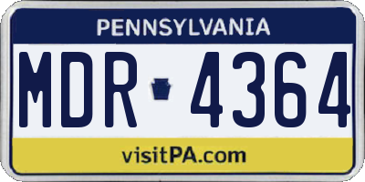 PA license plate MDR4364