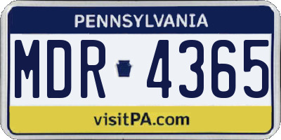 PA license plate MDR4365