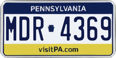 PA license plate MDR4369