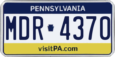 PA license plate MDR4370