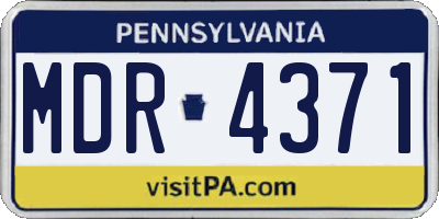 PA license plate MDR4371