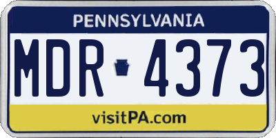 PA license plate MDR4373