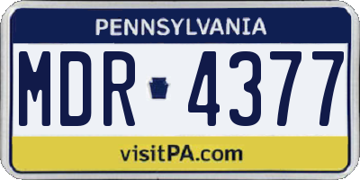 PA license plate MDR4377
