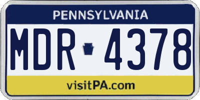 PA license plate MDR4378