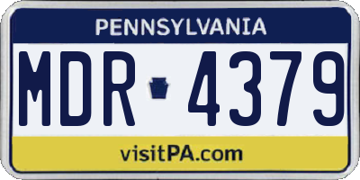 PA license plate MDR4379