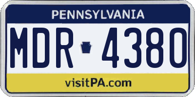 PA license plate MDR4380