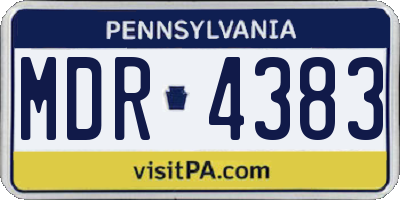PA license plate MDR4383