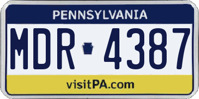 PA license plate MDR4387