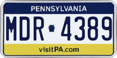 PA license plate MDR4389