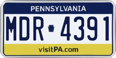 PA license plate MDR4391