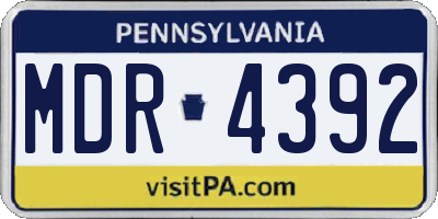 PA license plate MDR4392