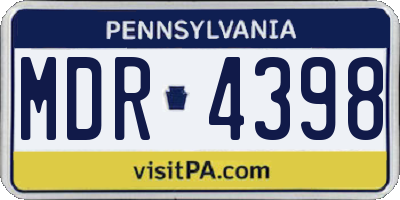 PA license plate MDR4398