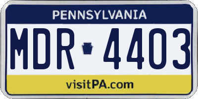 PA license plate MDR4403