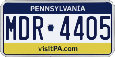 PA license plate MDR4405